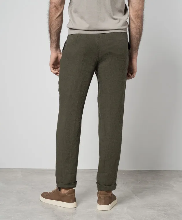 Enrico Mandelli Khaki linen pants
