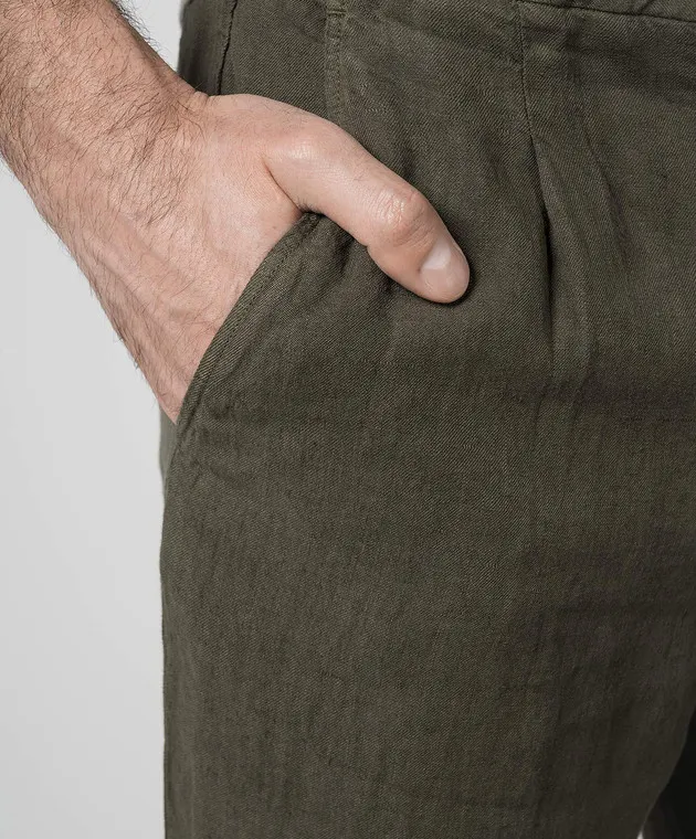 Enrico Mandelli Khaki linen pants