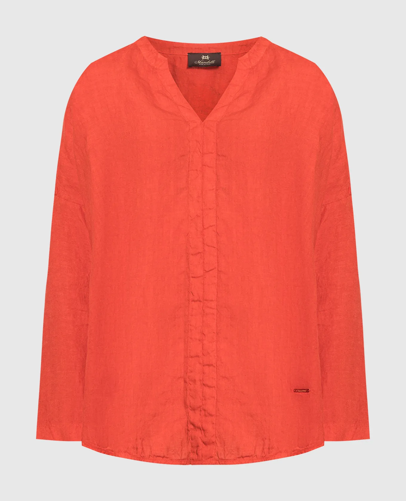 Enrico Mandelli Red linen blouse with logo