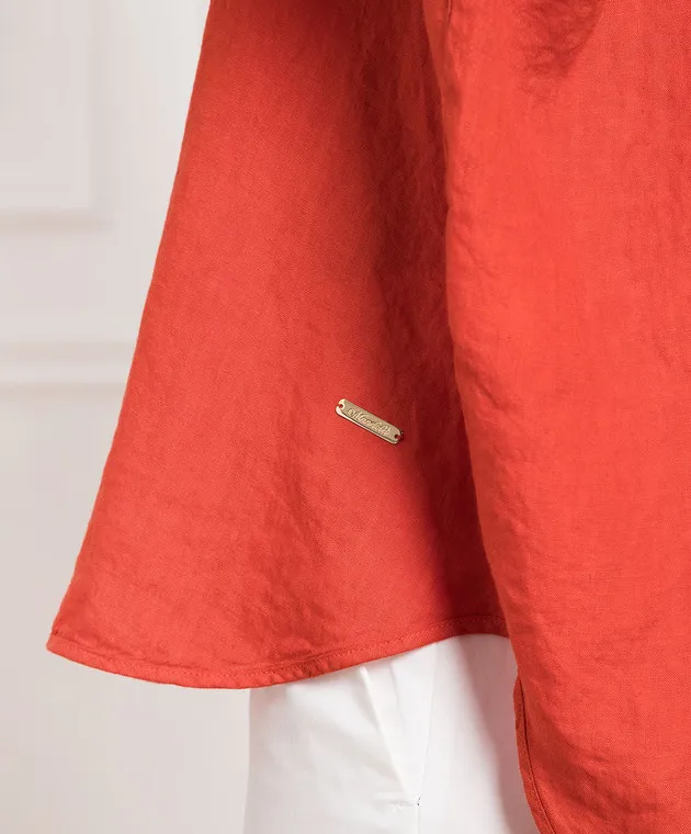 Enrico Mandelli Red linen blouse with logo