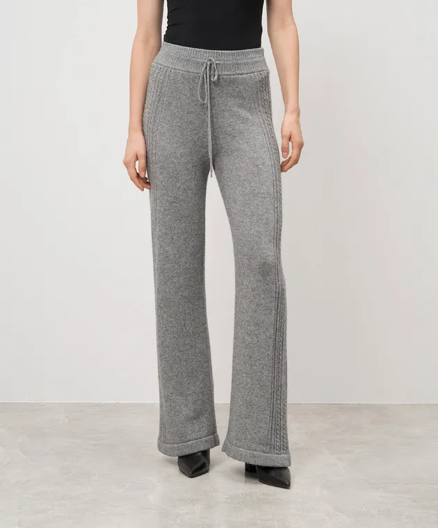 Ermanno Scervino Gray wool and cashmere flared pants