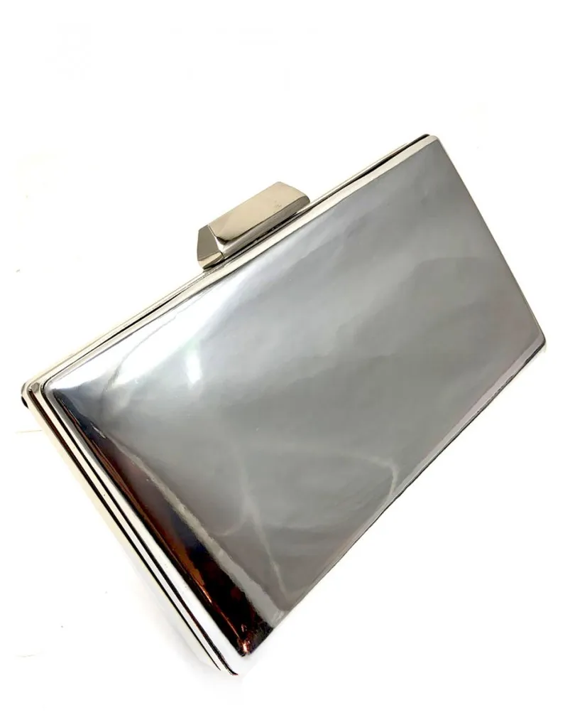ESTUPENDOS BOLSOS DE FIESTA PLATA MUY ACTUALES EFECTO ESPEJO