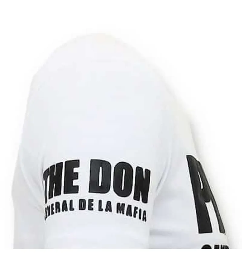 EXCLUSIVA CAMISETA DE LOS HOMBRES PADRINO CORLEONE  BLANCO