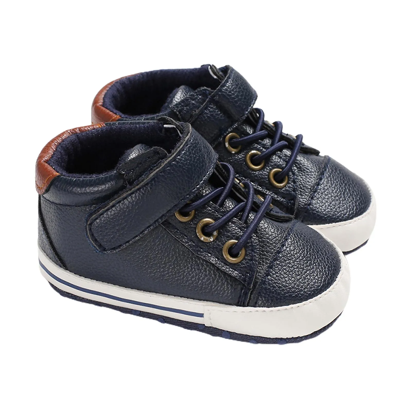 Fianao 1 Pair Toddler Shoes Fastener Tape Faux Leather All Match Shoelaces Shoes for Learning Walking