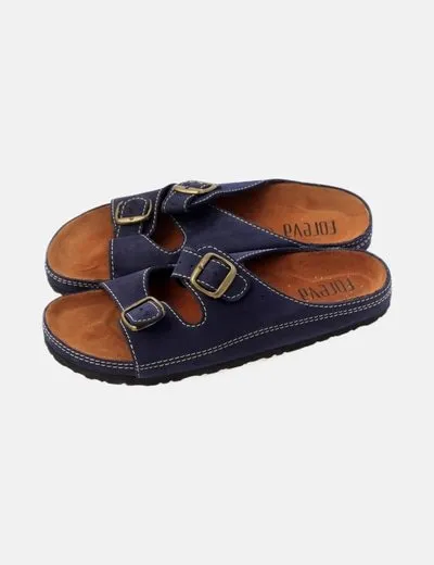Foreva Sandalia azul con hebillas