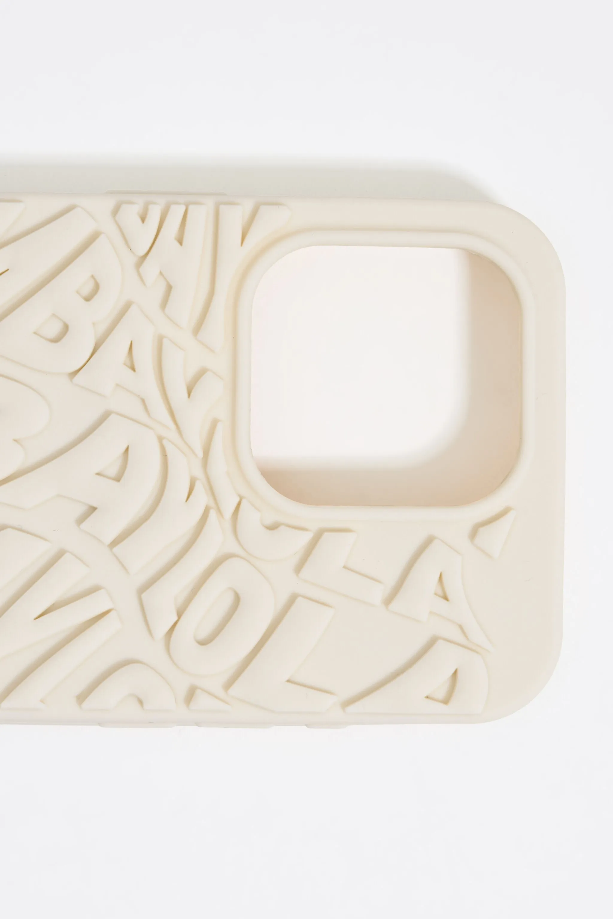 Funda iPhone 14 Pro silicona logo marfil