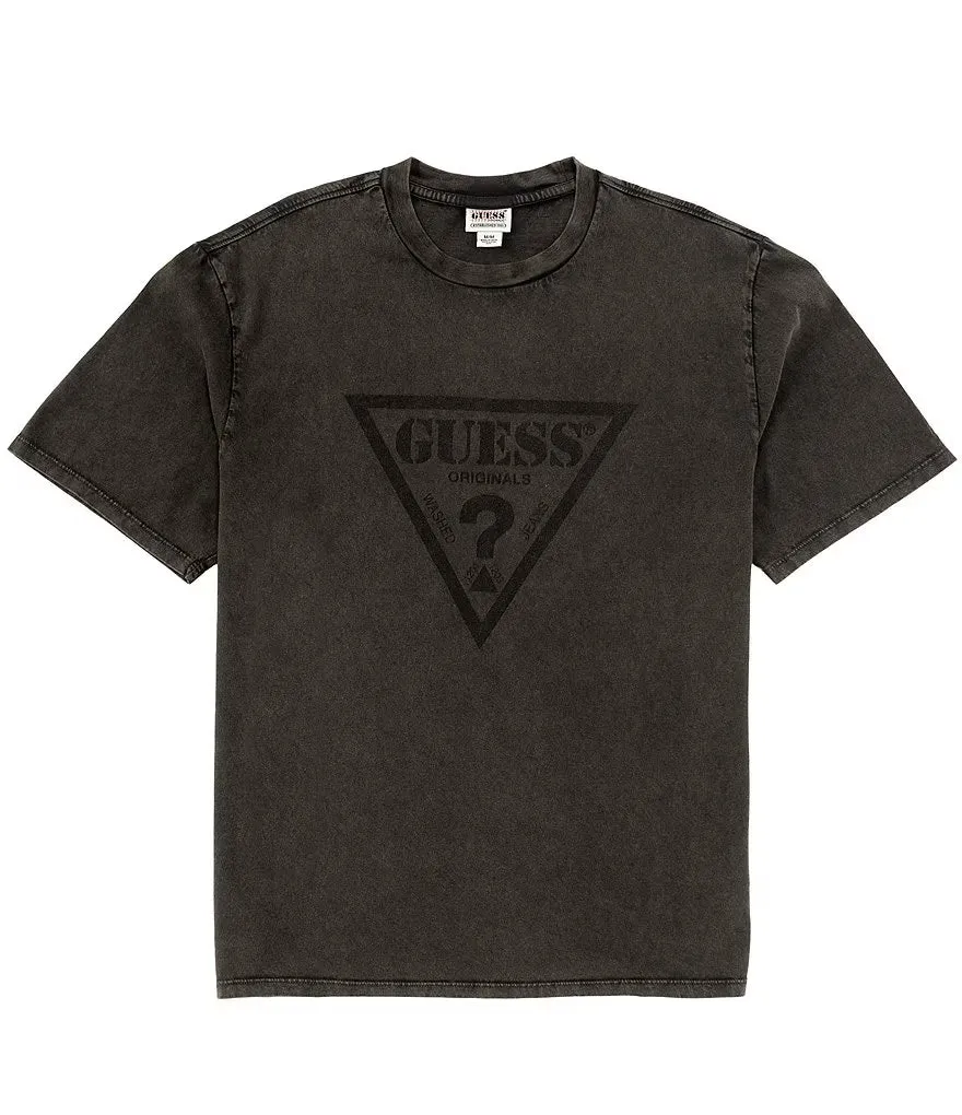 GUESS ORIGINALS GO VINTAGE TRIANGLE TEE   JET BLACK MULTI