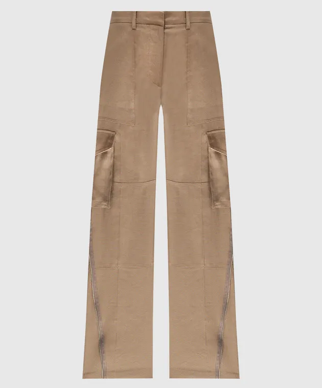 Helmut Lang Brown linen cargo pants