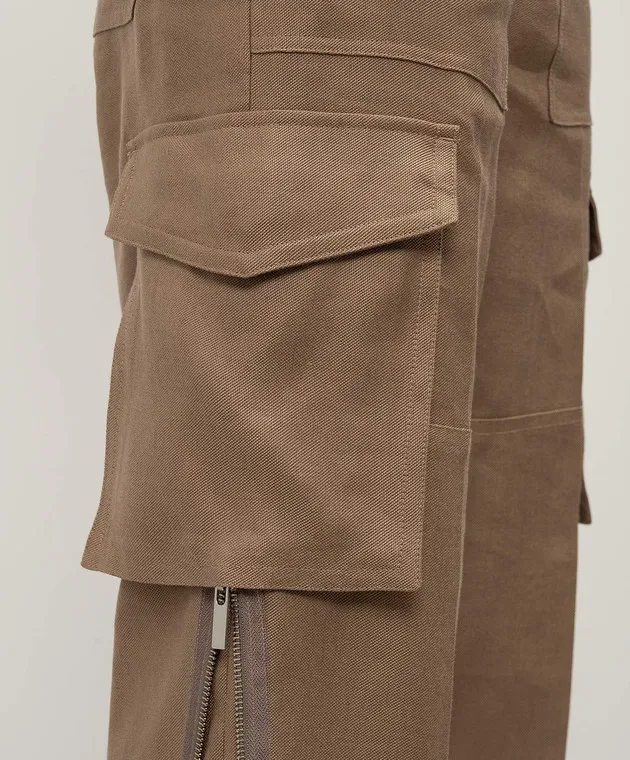 Helmut Lang Brown linen cargo pants