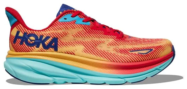 Hoka One One Hoka One One Clifton 9 Rojo Naranja Azul Zapatillas de Running para Mujer