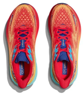 Hoka One One Hoka One One Clifton 9 Rojo Naranja Azul Zapatillas de Running para Mujer