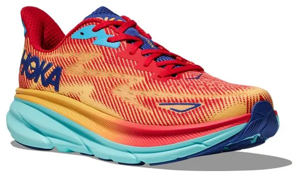 Hoka One One Hoka One One Clifton 9 Rojo Naranja Azul Zapatillas de Running para Mujer