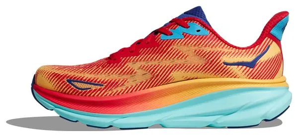 Hoka One One Hoka One One Clifton 9 Rojo Naranja Azul Zapatillas de Running para Mujer