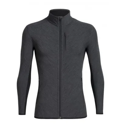 Icebreaker Descender Ls Zip (jet Hthr / negro)