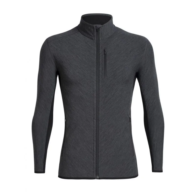 Icebreaker Descender Ls Zip (jet Hthr / negro)