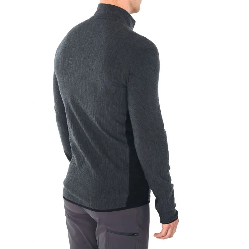 Icebreaker Descender Ls Zip (jet Hthr / negro)