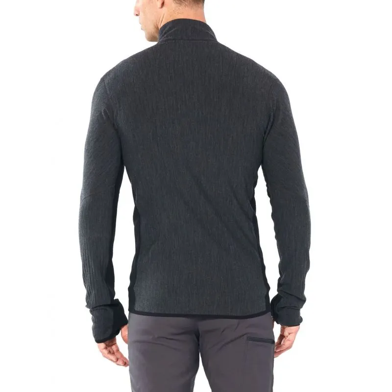 Icebreaker Descender Ls Zip (jet Hthr / negro)