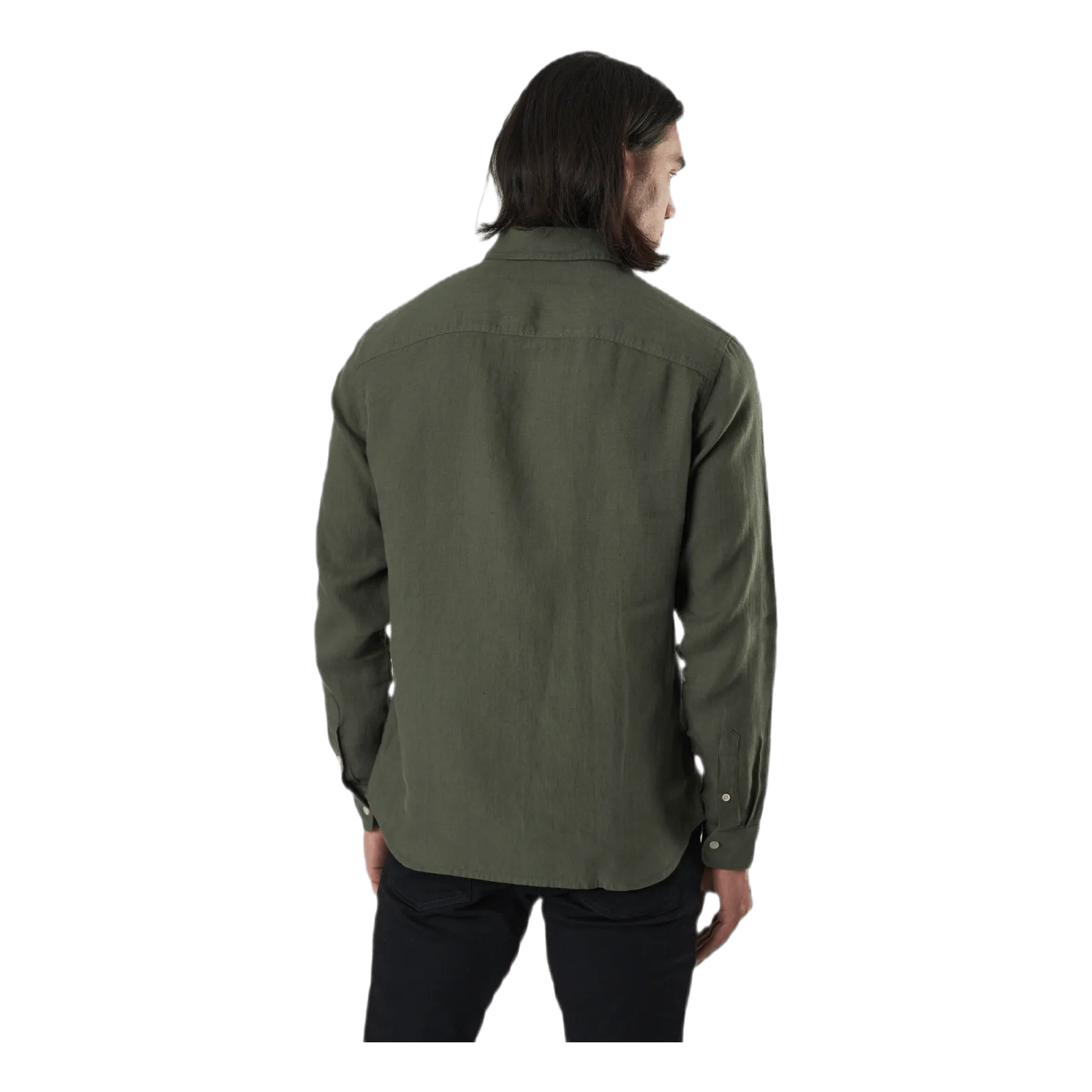 Jack & Jones Bluplain Linen Shirt L/s Svart