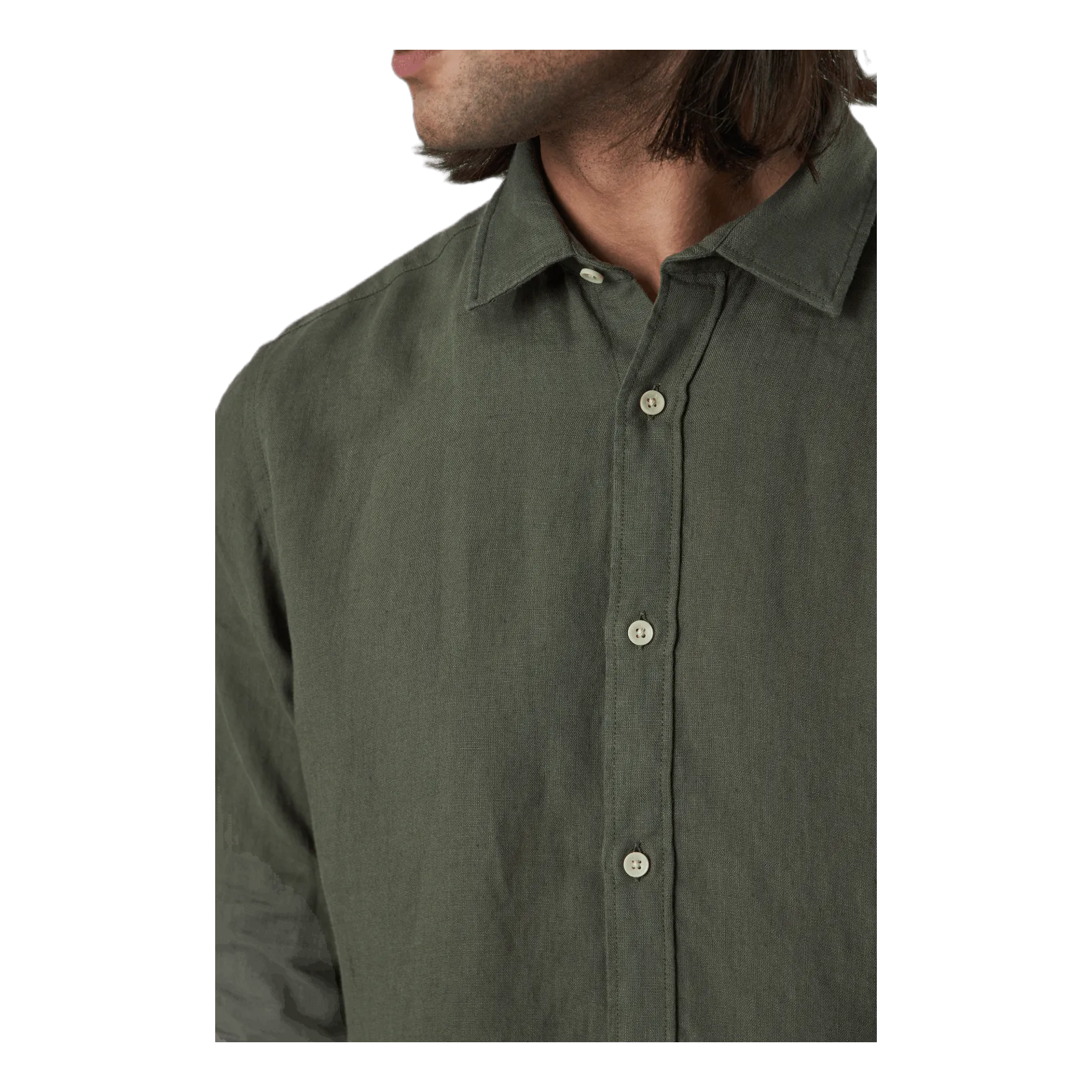 Jack & Jones Bluplain Linen Shirt L/s Svart