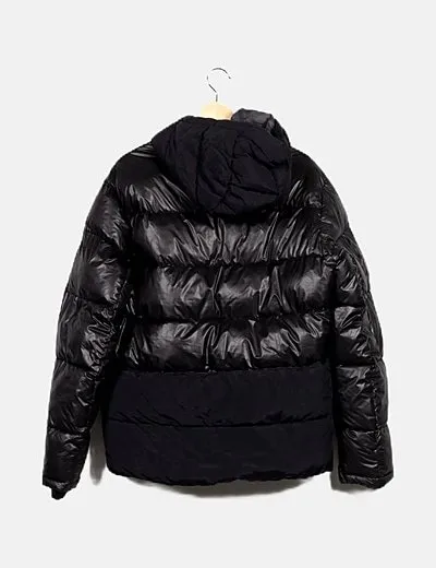 Jack & Jones Abrigo acolchado negro con capucha