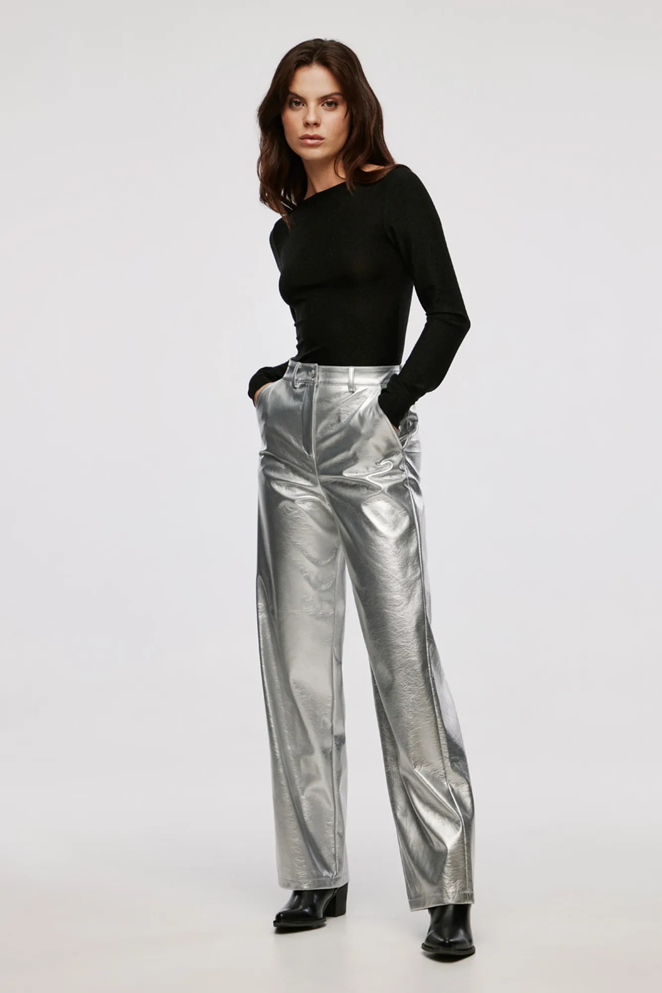 Jack & Jones Pantalón metálico efecto piel
