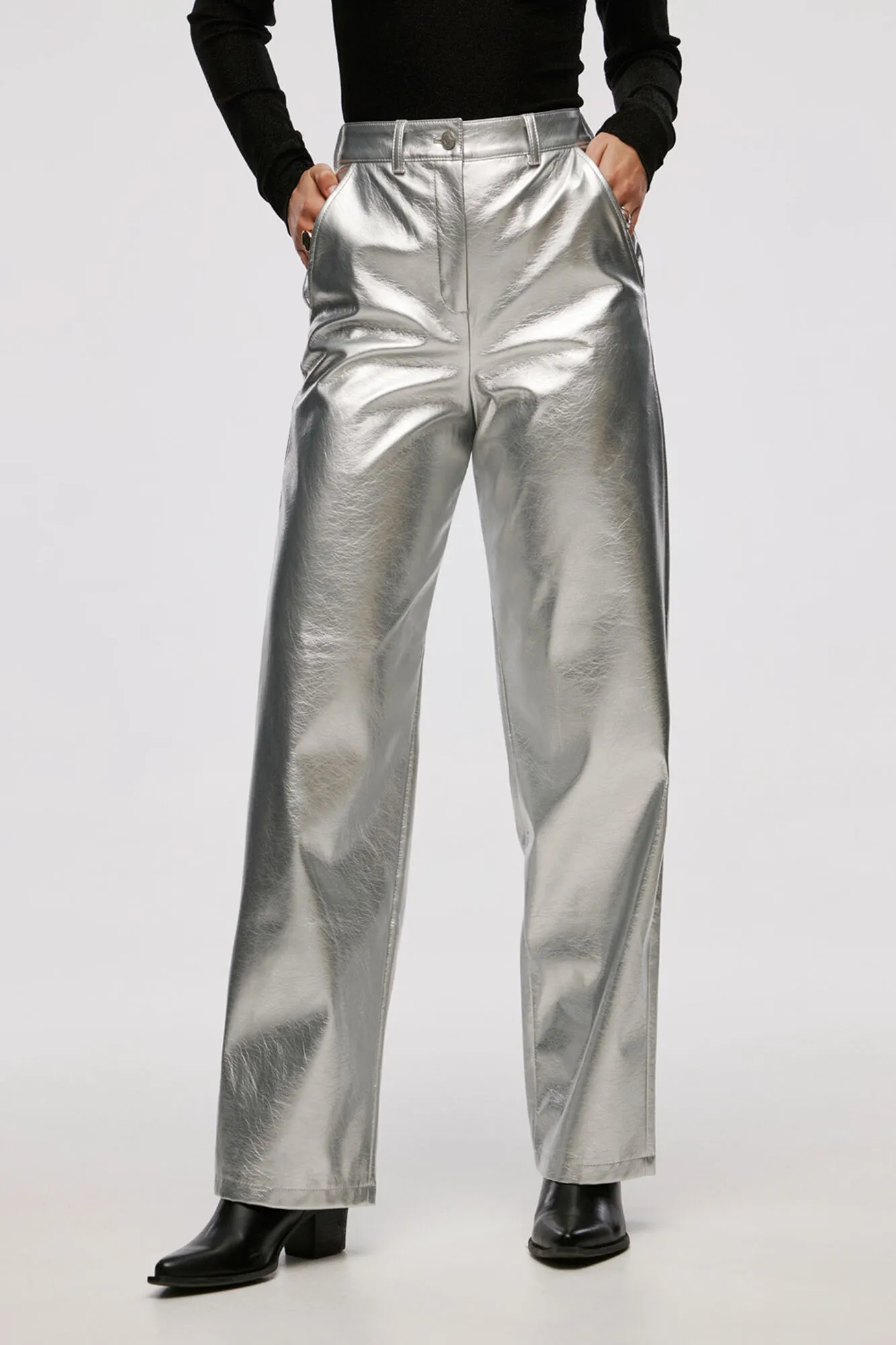 Jack & Jones Pantalón metálico efecto piel