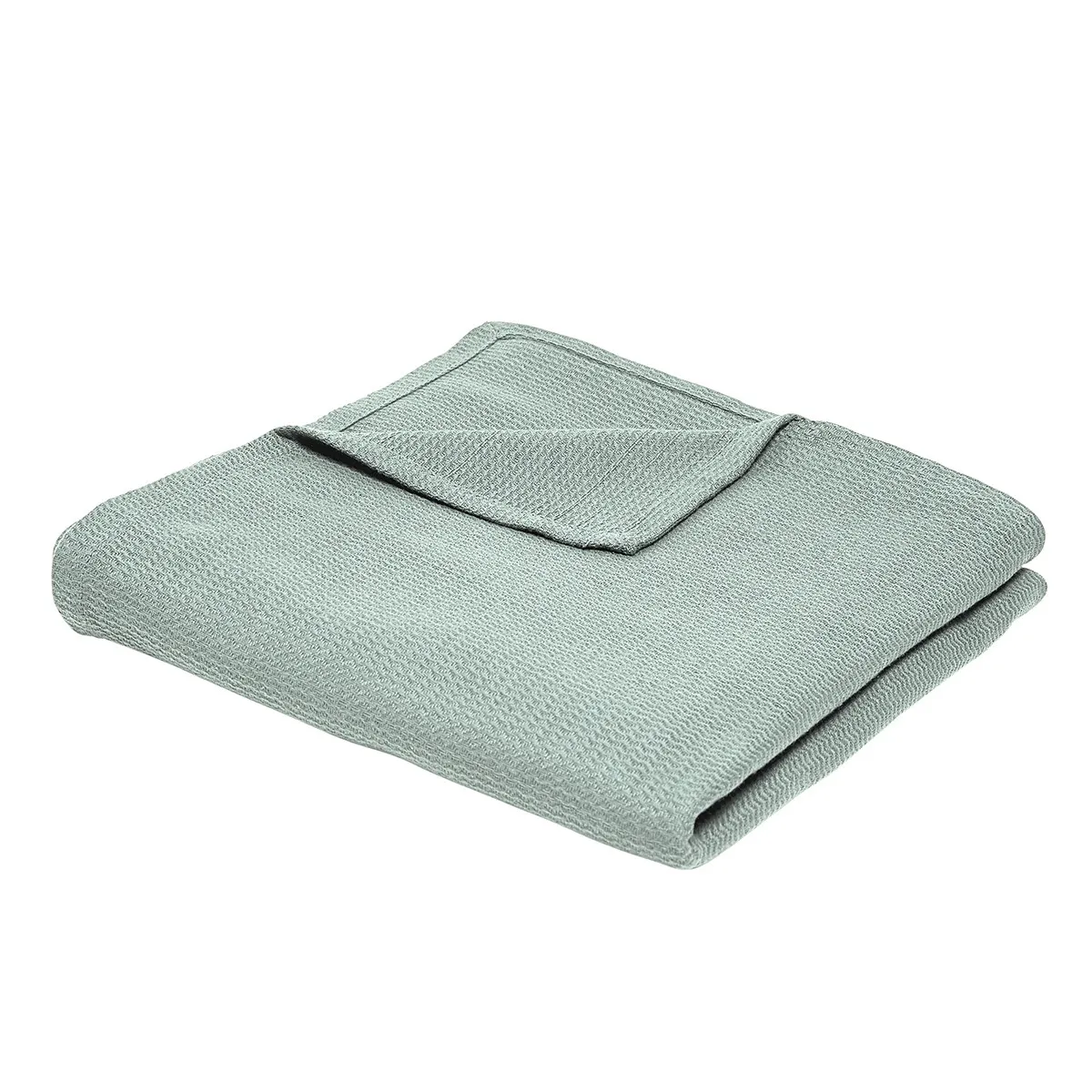 Jeté de Lit Nid d'Abeille 150/200 Coton TODAY Essential Celadon