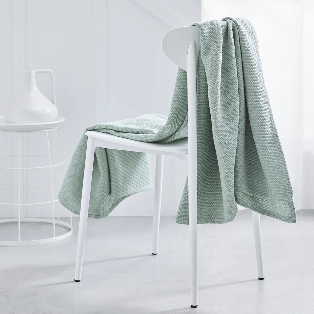Jeté de Lit Nid d'Abeille 150/200 Coton TODAY Essential Celadon