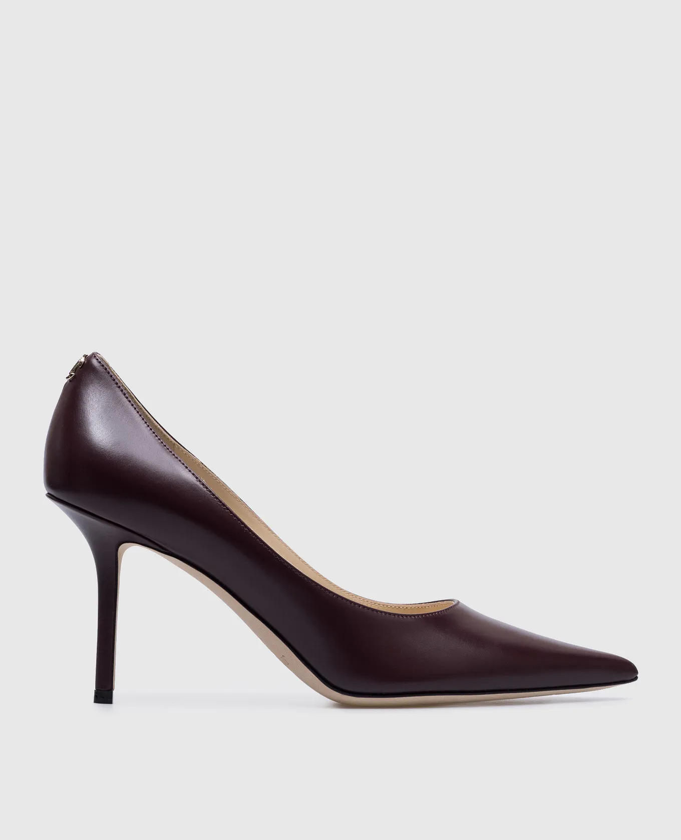 Jimmy Choo Love burgundy leather shoes with metallic JC logo