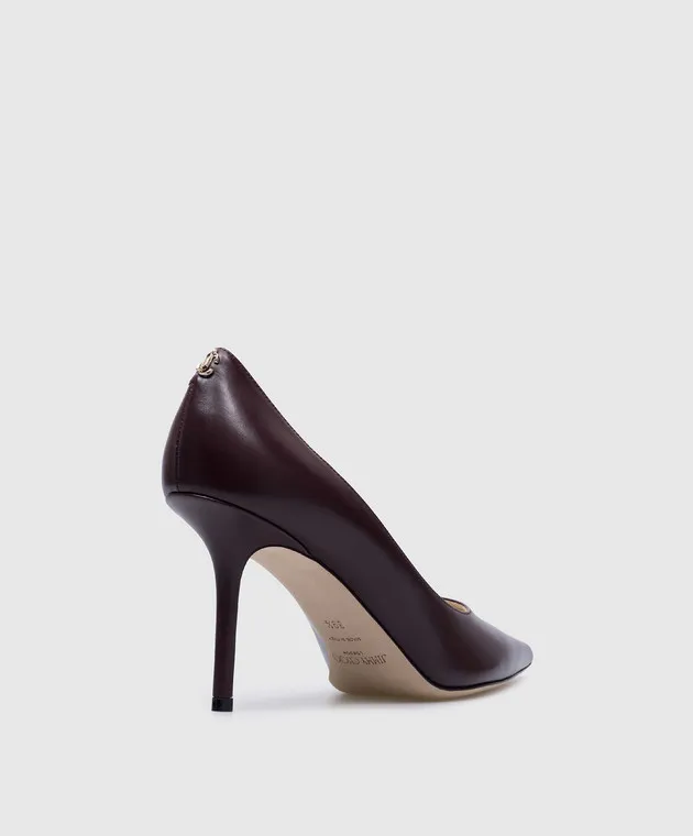 Jimmy Choo Love burgundy leather shoes with metallic JC logo