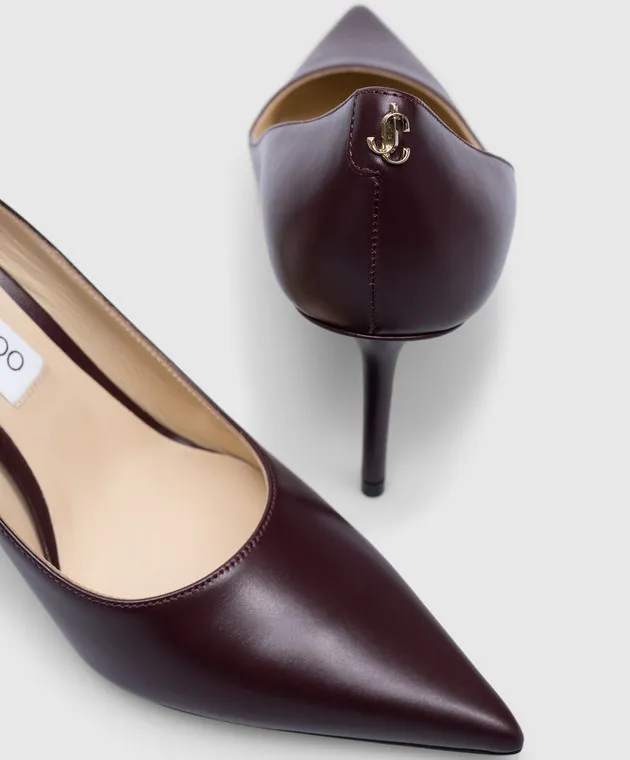 Jimmy Choo Love burgundy leather shoes with metallic JC logo