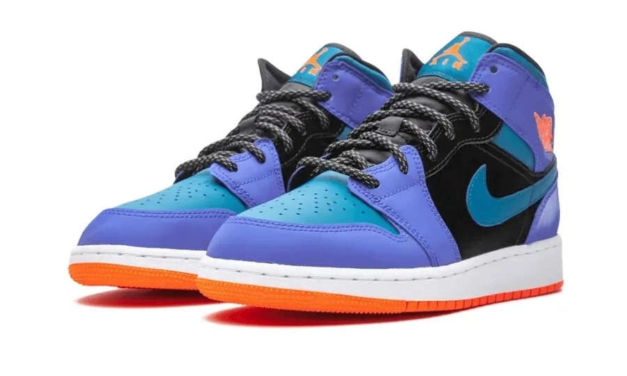 Jordan 1 Mid Racer Blue Green Abyss (GS)