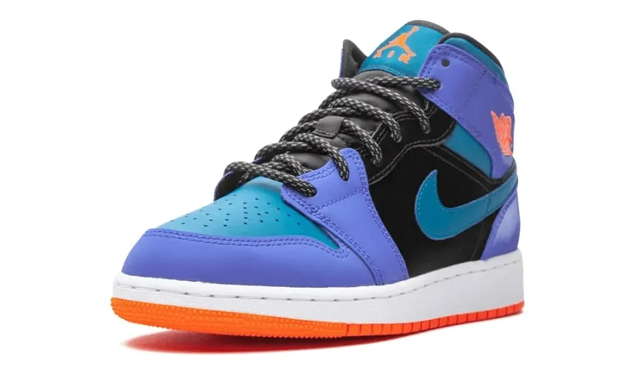 Jordan 1 Mid Racer Blue Green Abyss (GS)