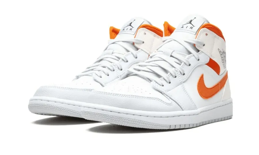 Jordan 1 Mid Starfish Pure Platinum