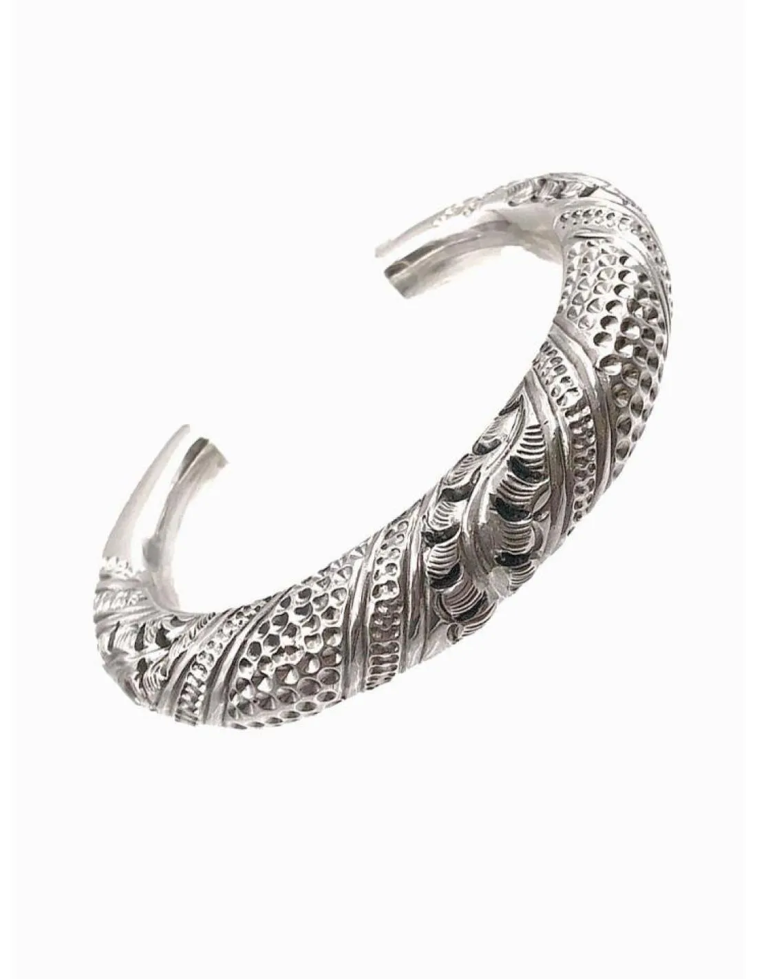 JOYAS PLATA PULSERAS RIGIDAS ANCHAS CON GRABADOS ARTESANALES