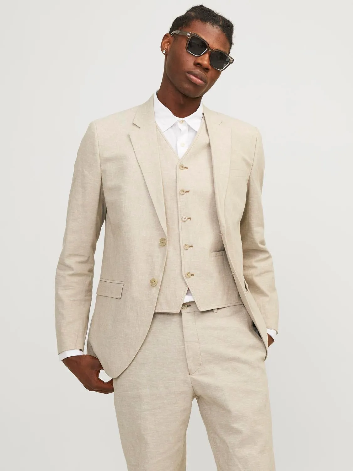 JPRRIVIERA Blazers Corte slim | Beige | Jack & Jones®
