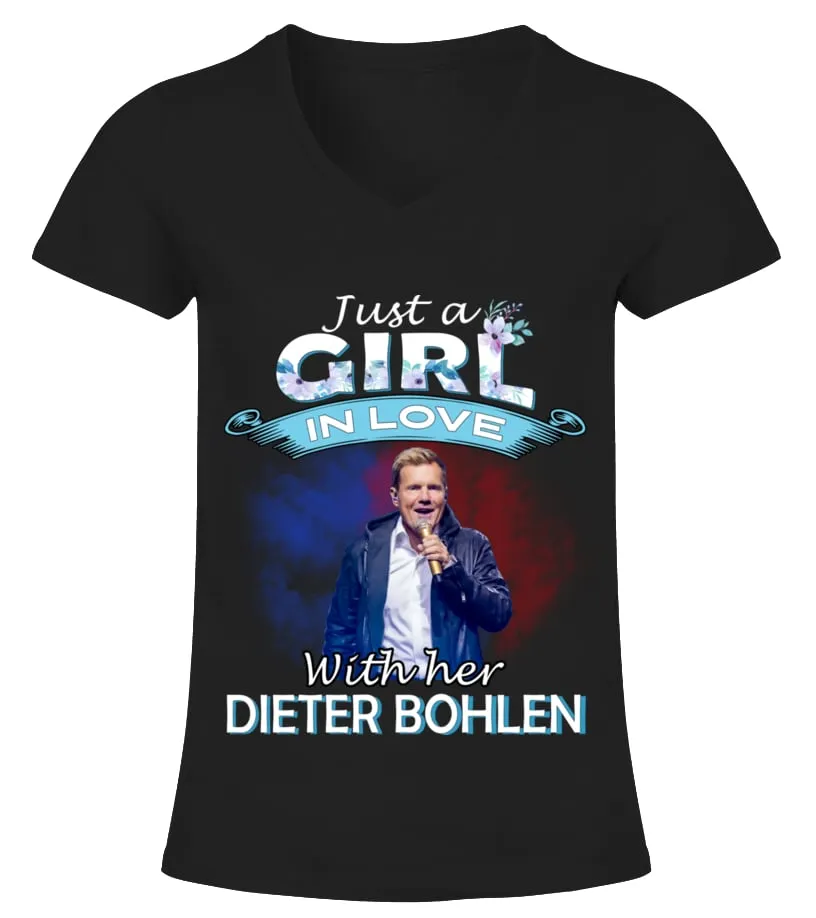 JUST A GIRL IN LOVE WITH HER DIETER BOHLEN Camiseta cuello pico Mujer