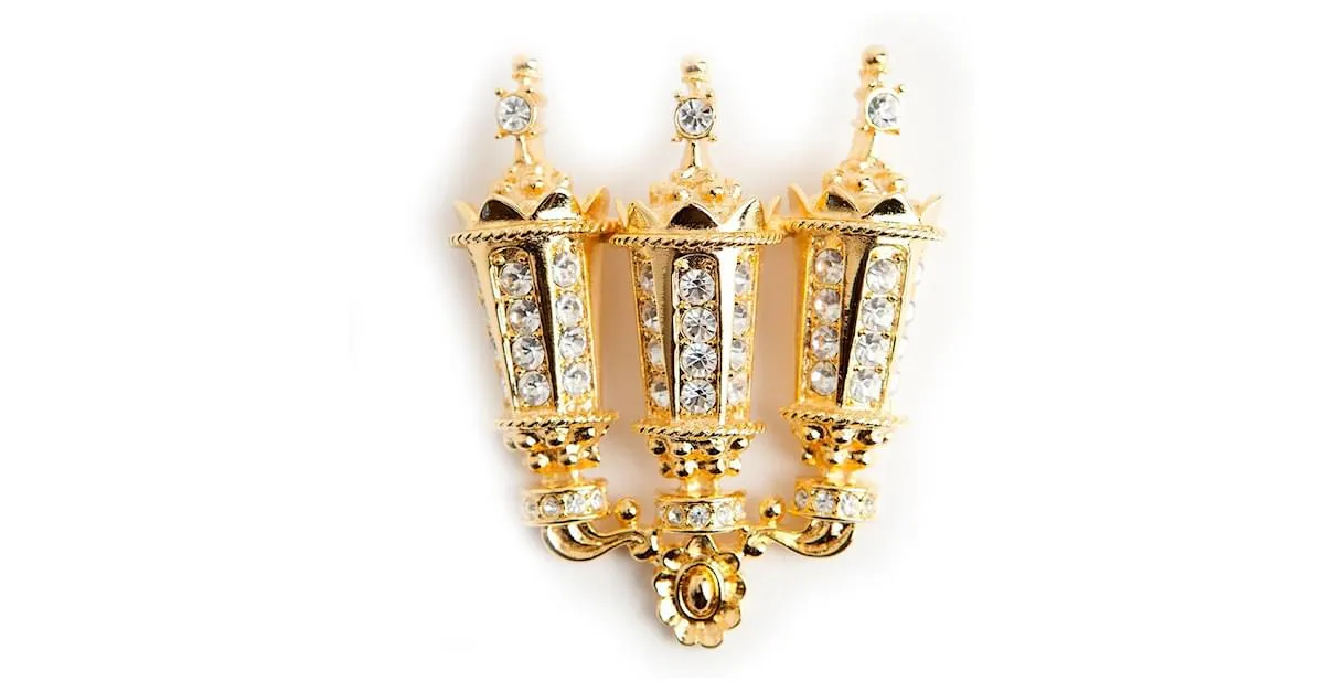 Kenneth Jay Lane Percha para broche farol de París Dorado Gold hardware 