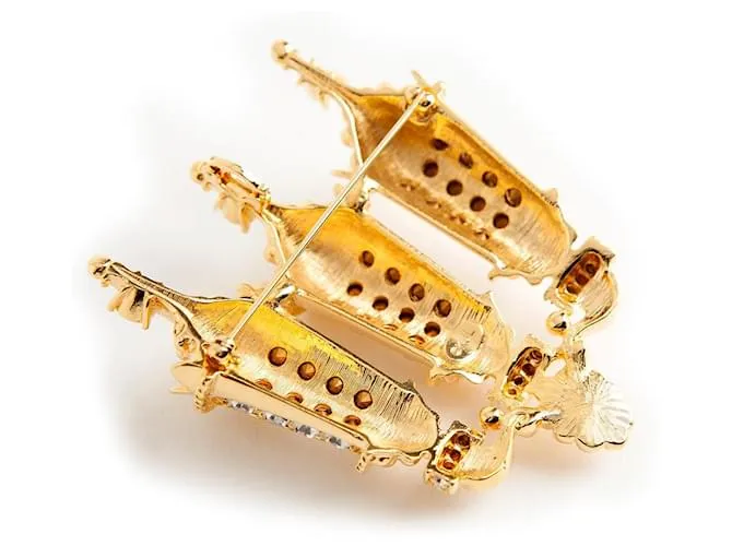 Kenneth Jay Lane Percha para broche farol de París Dorado Gold hardware 