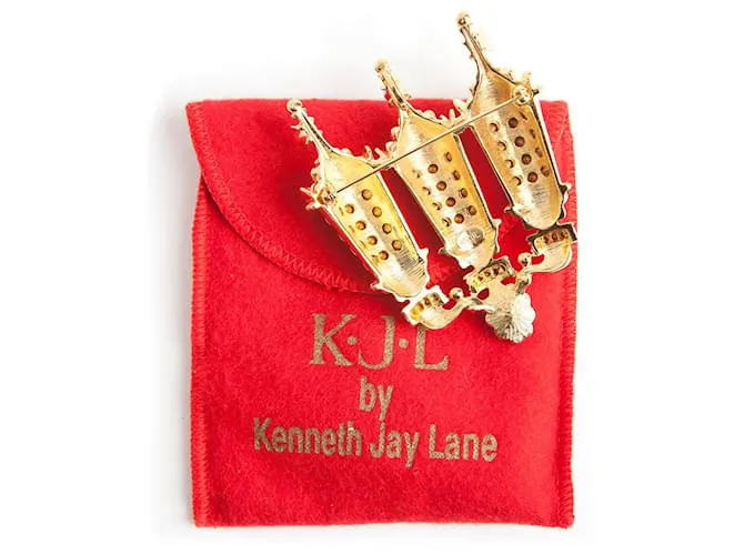 Kenneth Jay Lane Percha para broche farol de París Dorado Gold hardware 