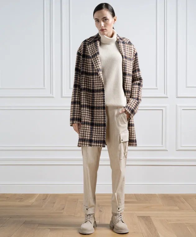 Kiton Beige striped cargo pants