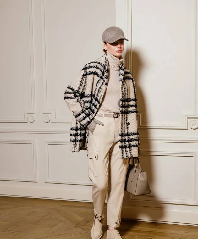 Kiton Beige striped cargo pants