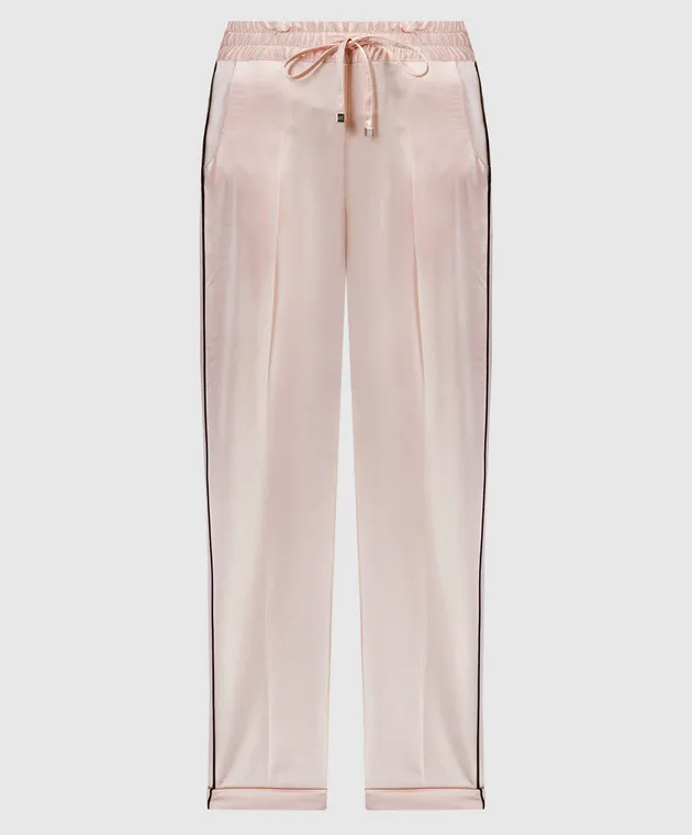 Kiton Pink pants with contrasting edging
