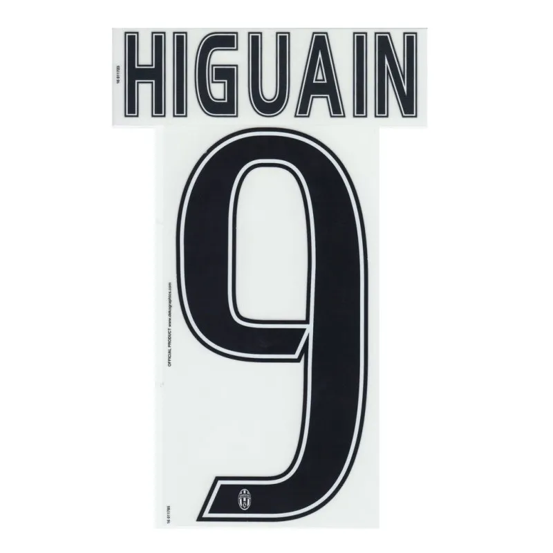 La Juventus 9 Higuaín nombre y número de casa camiseta tercera 2016/17