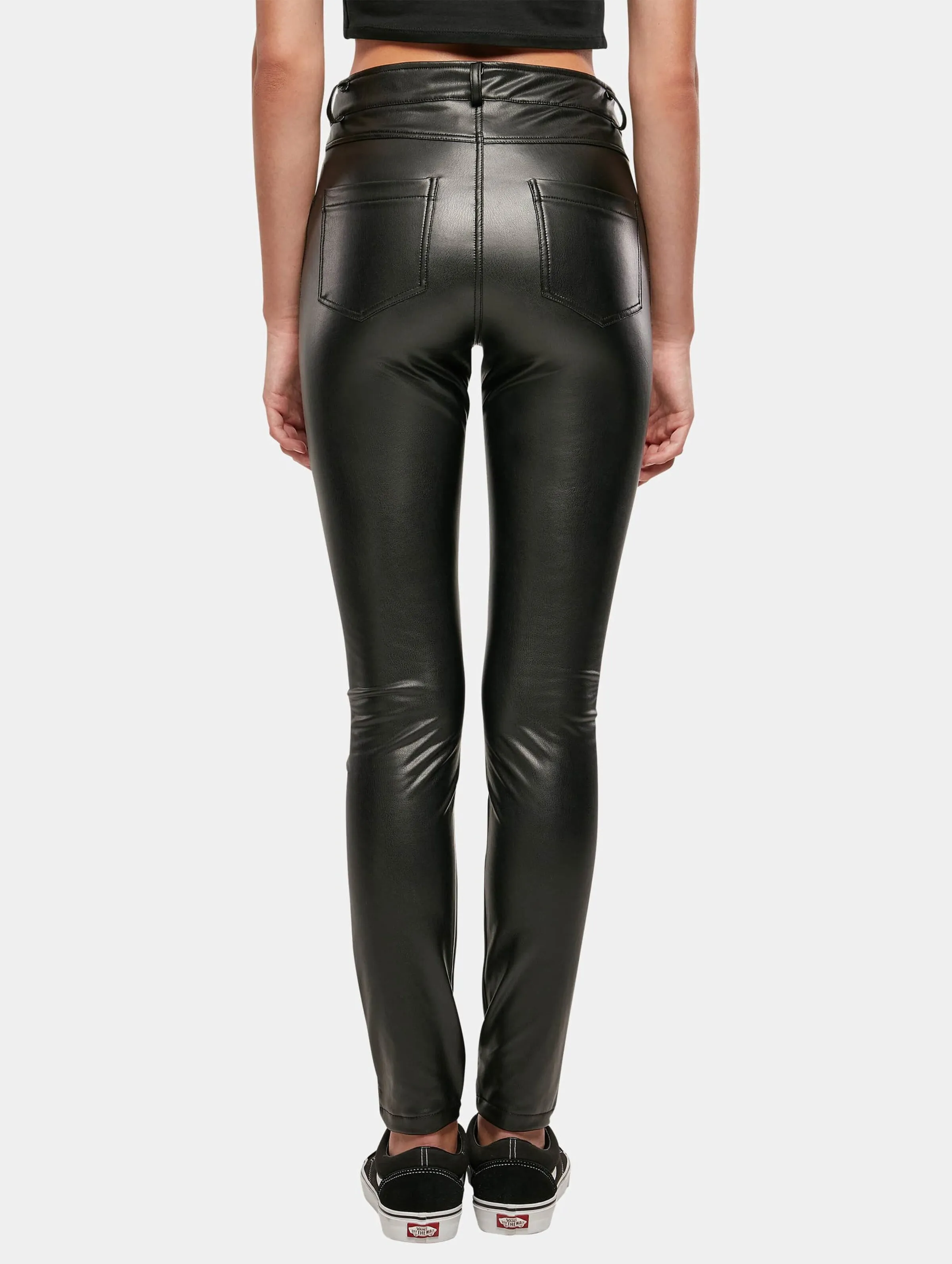 Ladies Mid Waist Synthetic Leather 