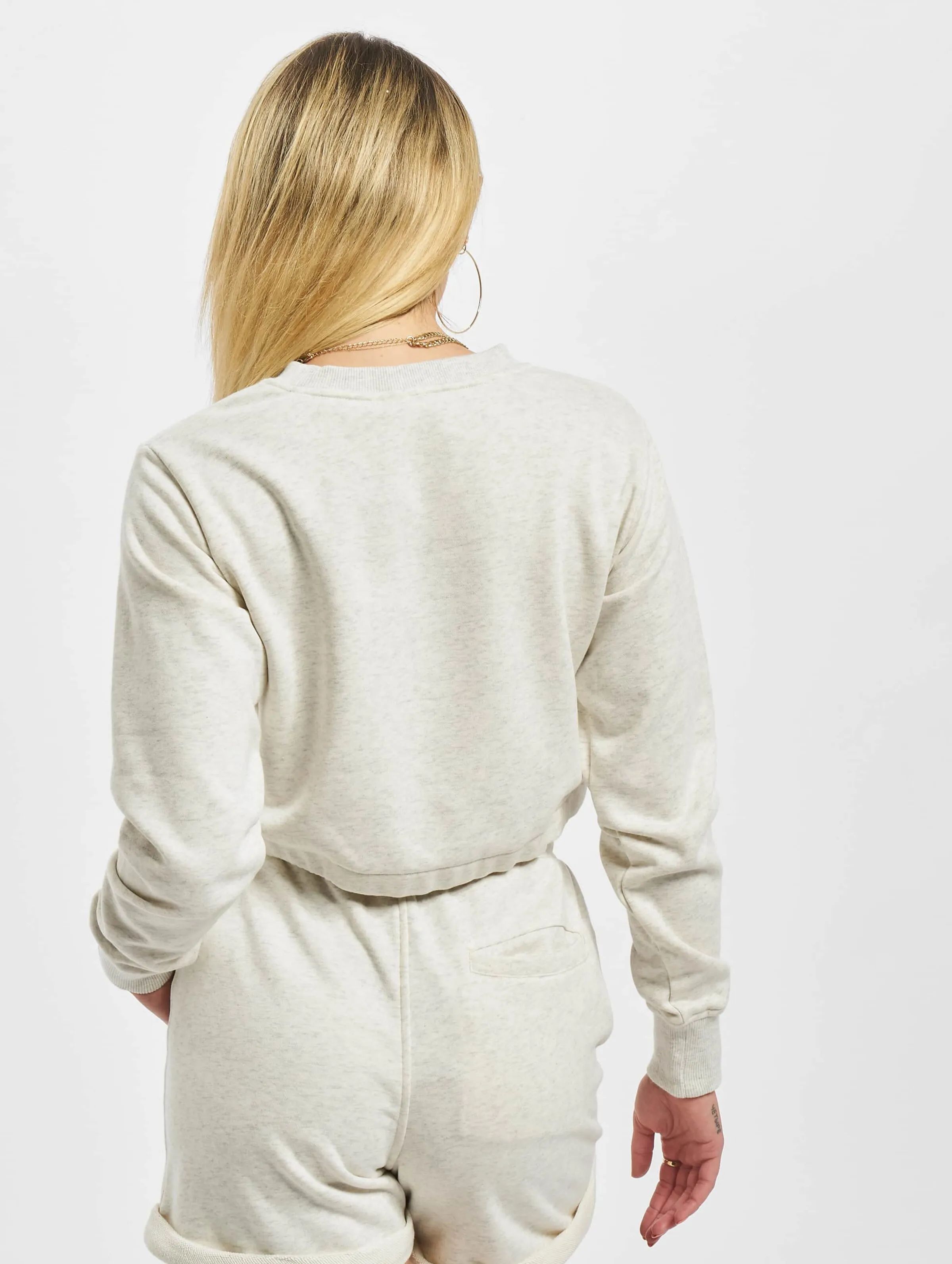 Ladies Oversized Cropped Crewneck