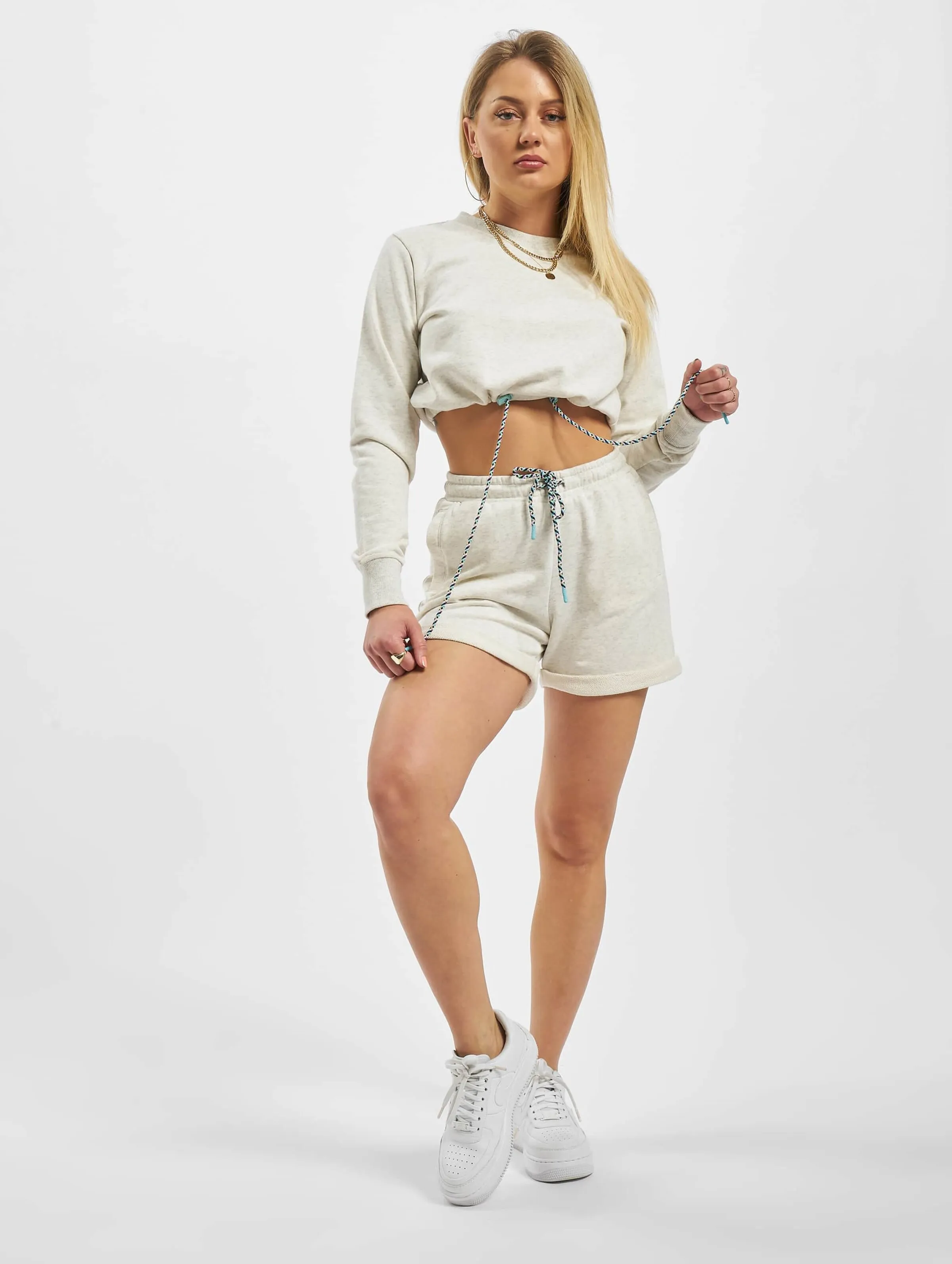 Ladies Oversized Cropped Crewneck