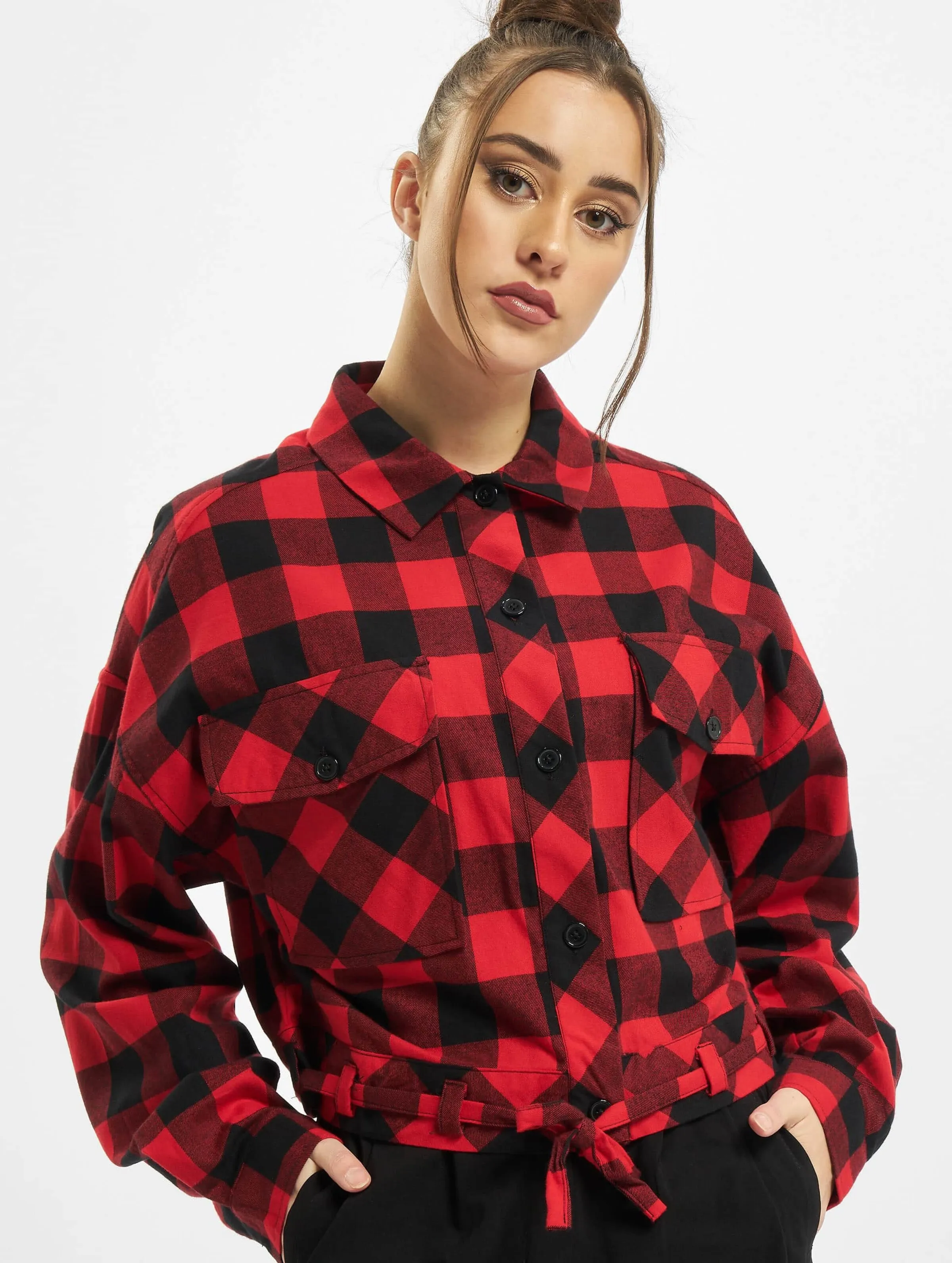 Ladies Short Oversized Check