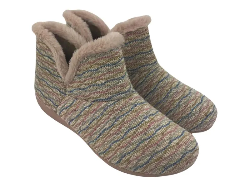 Laró | Zapatilla de casa abotinada mujer invierno Sasa beige