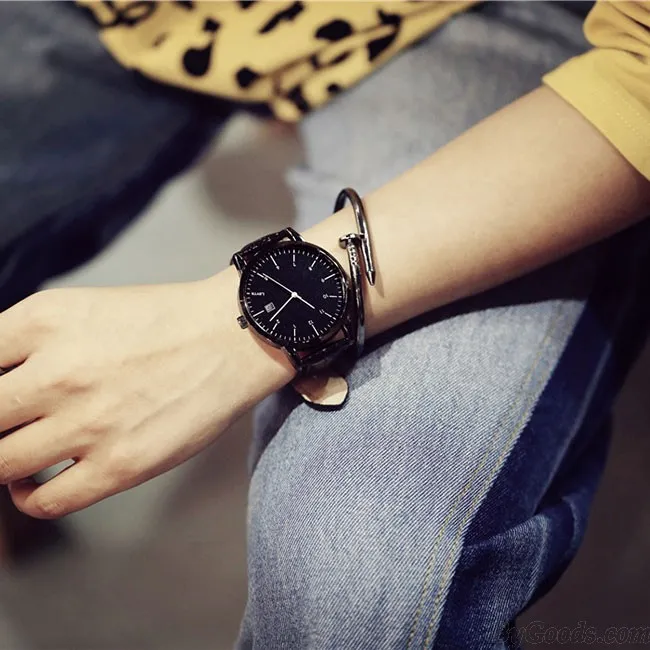 Leisure Women Retro Simple Couple Student Big Dial Watch